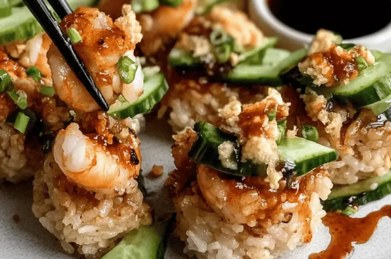 Crispy Rice with Spicy Shrimp Salad