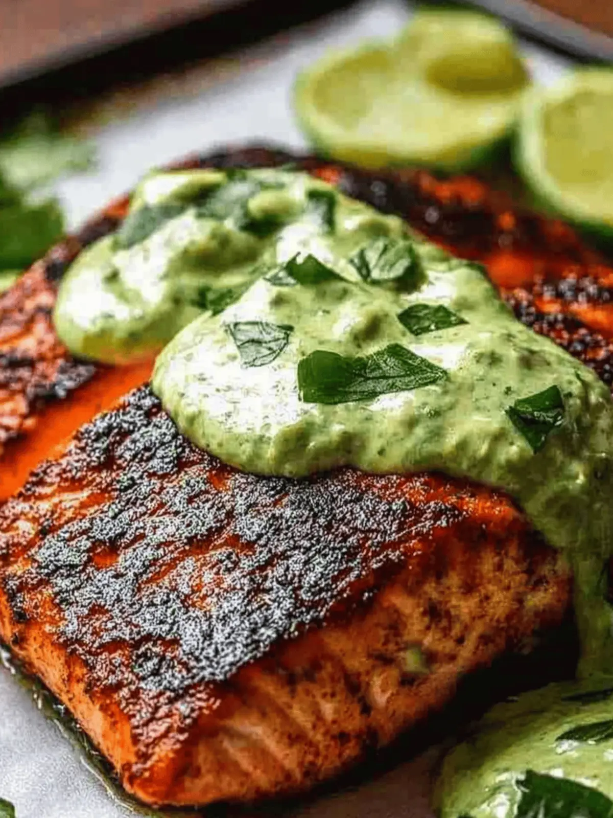 Cajun Salmon With Avocado Lime Sauce