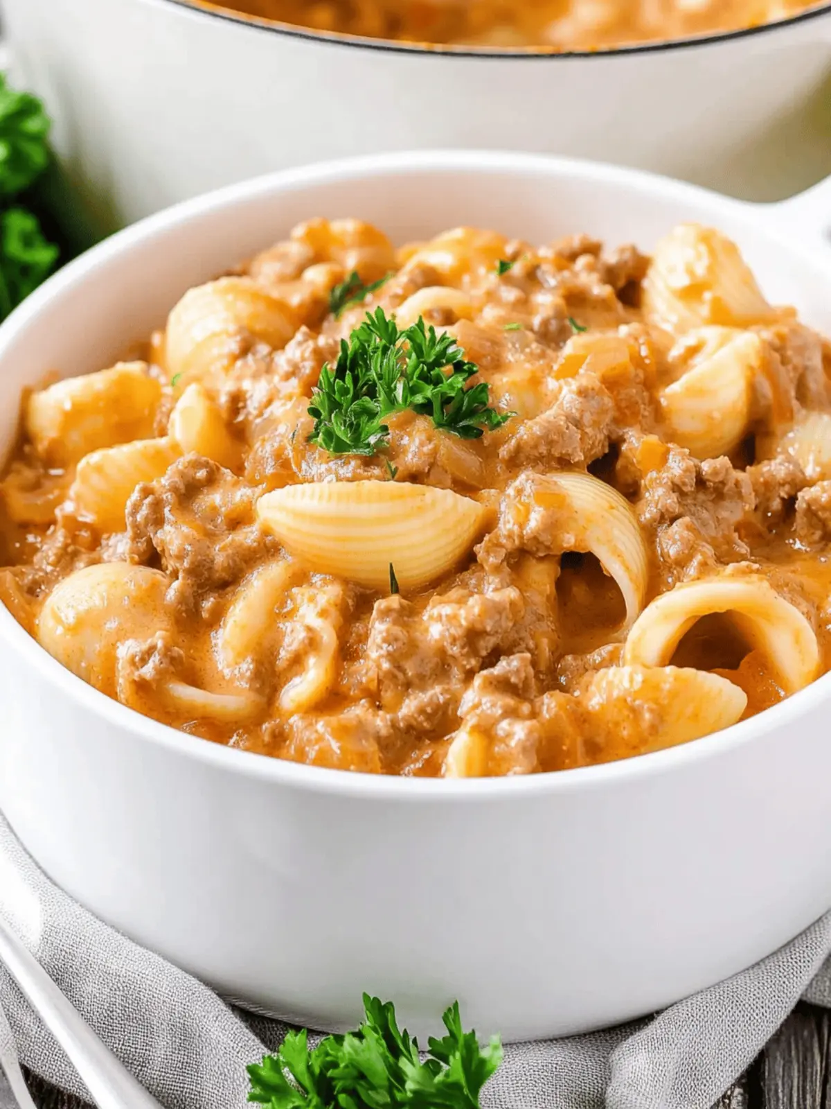 Creamy Beef and Shells