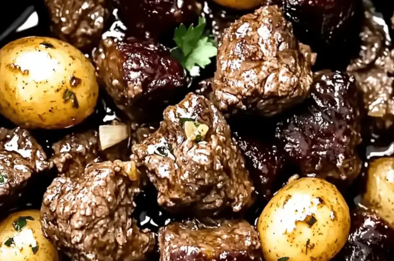 Crockpot Garlic Butter Beef Bites