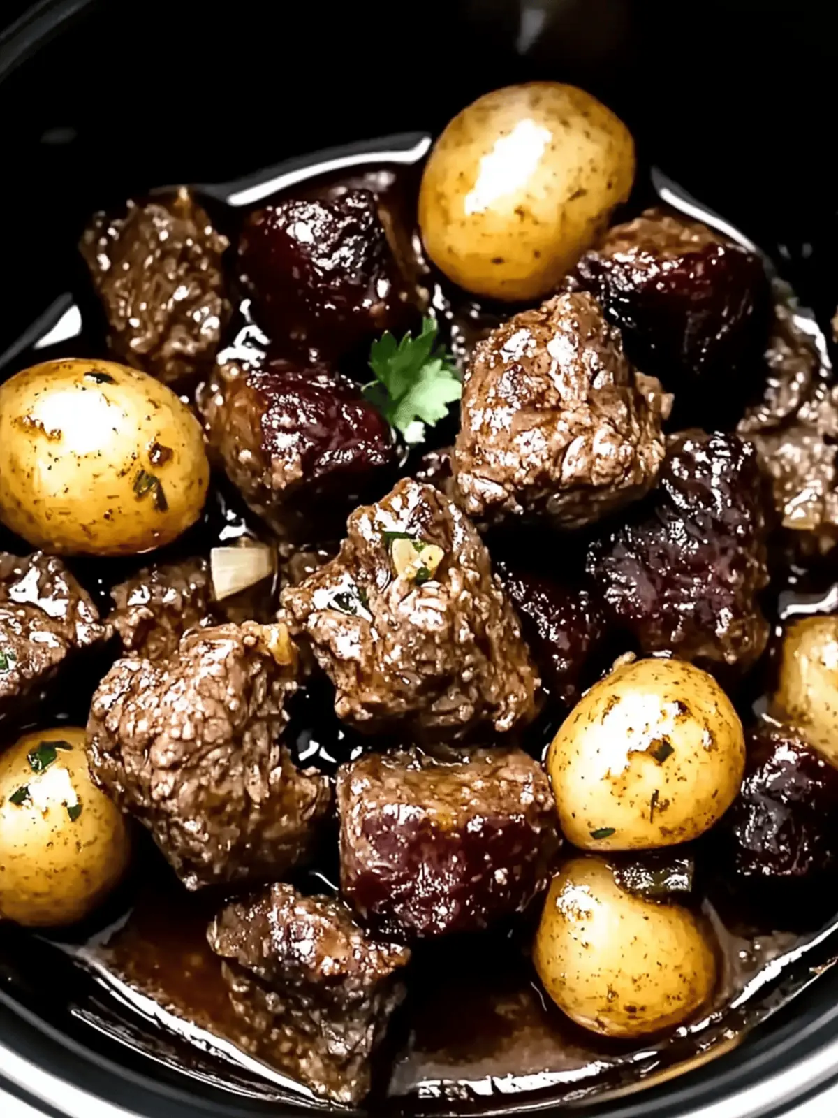 Crockpot Garlic Butter Beef Bites