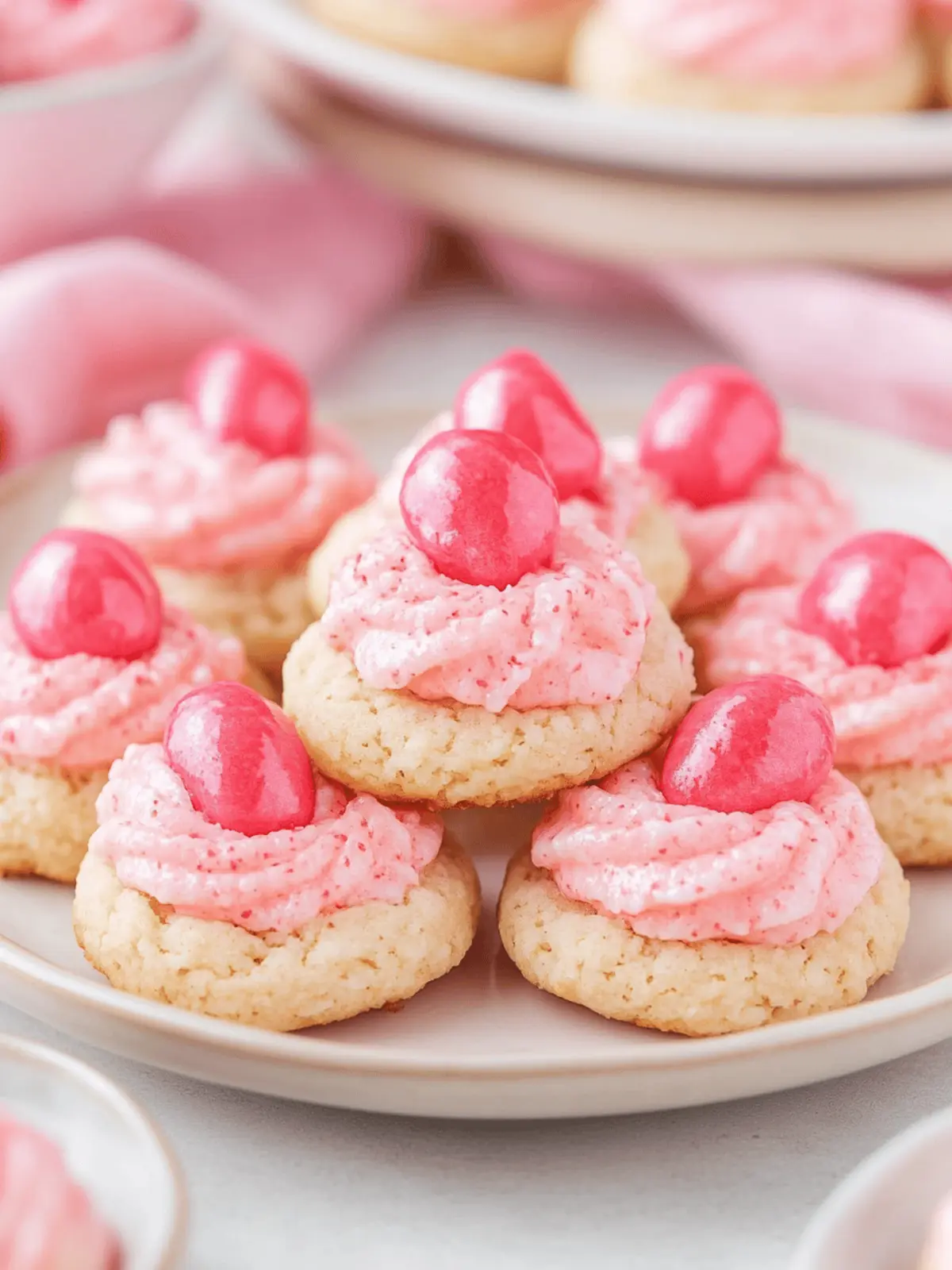 Strawberry Kiss Cake Mix Cookies