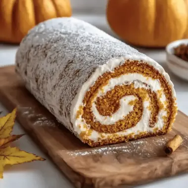 Fall Pumpkin Spice Roll Cake