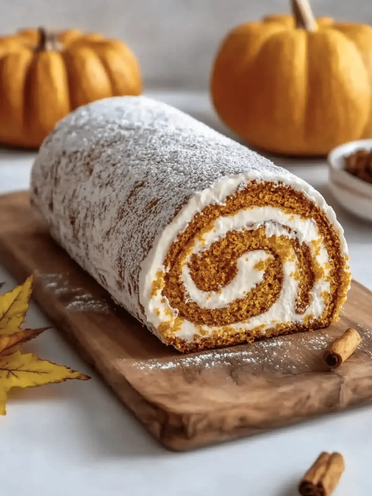 Fall Pumpkin Spice Roll Cake