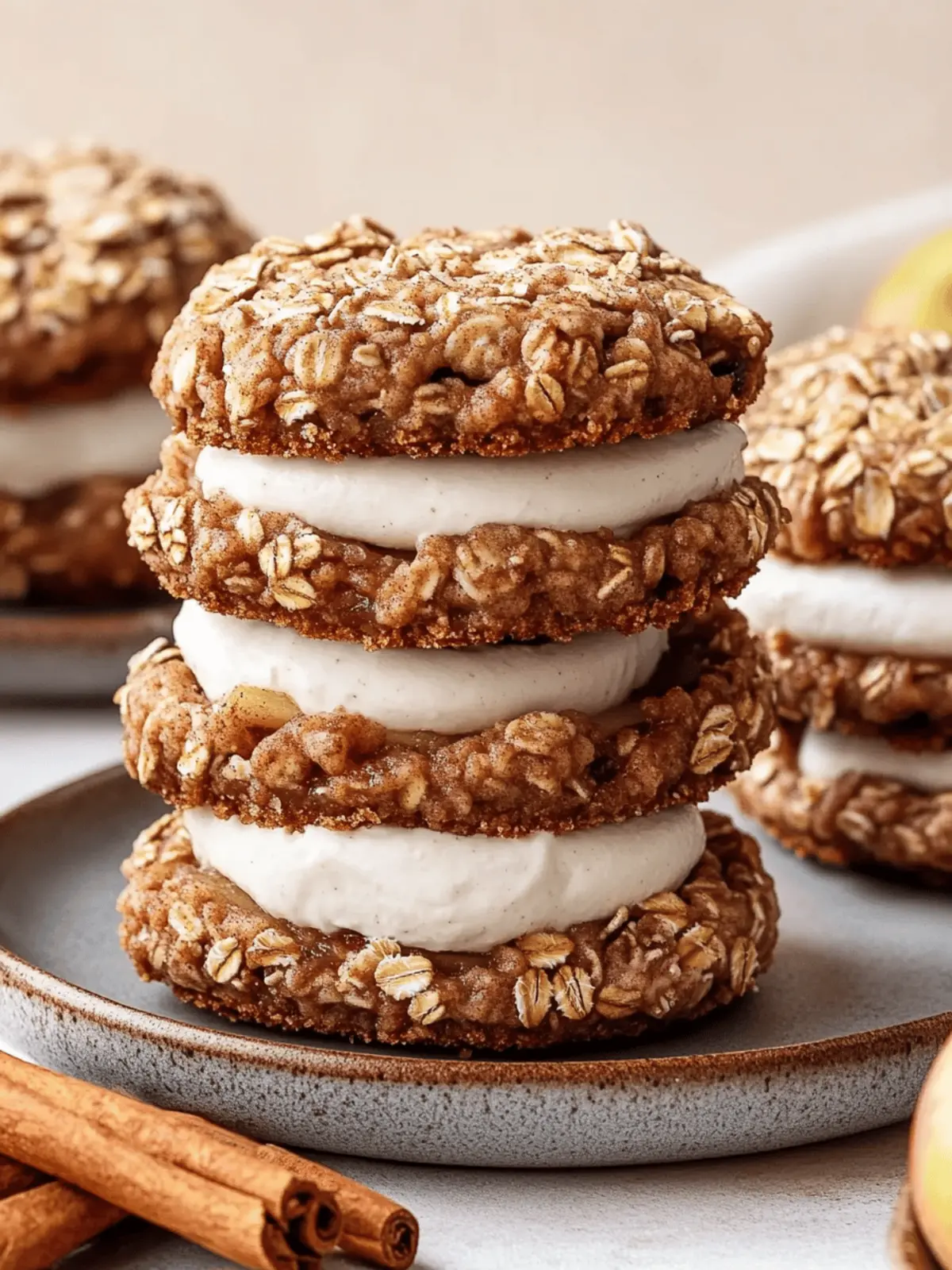Cinnamon Apple Oatmeal Cream Pies