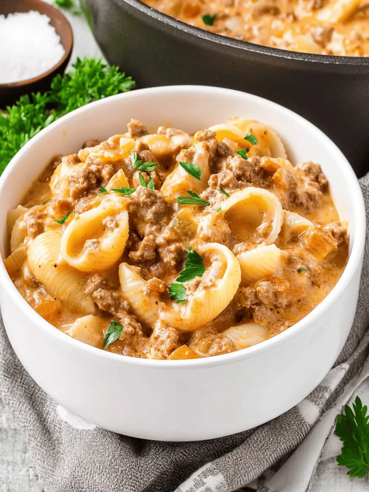 Creamy Beef and Shells