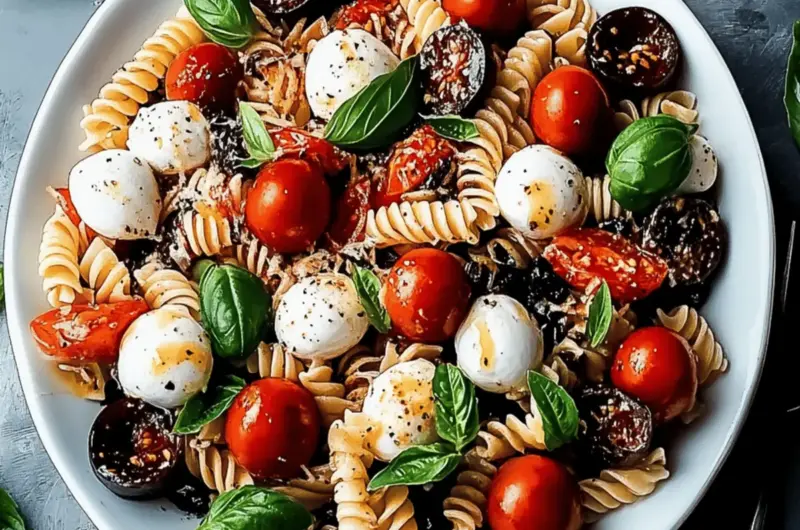 Halloween Caprese Pasta Salad