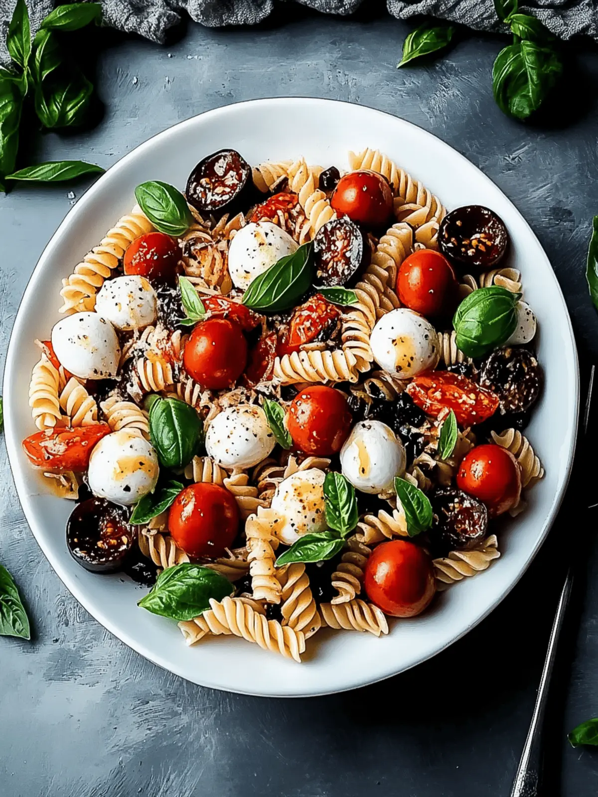 Halloween Caprese Pasta Salad