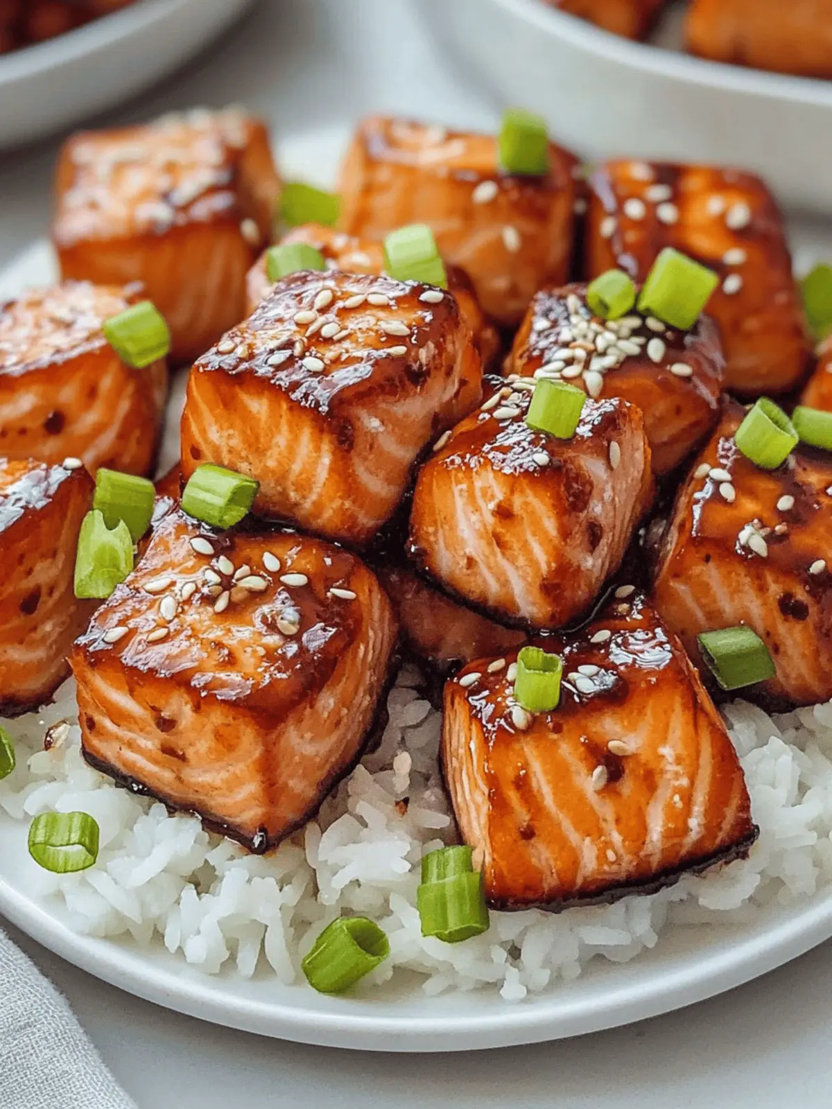 Honey Garlic Salmon Bites