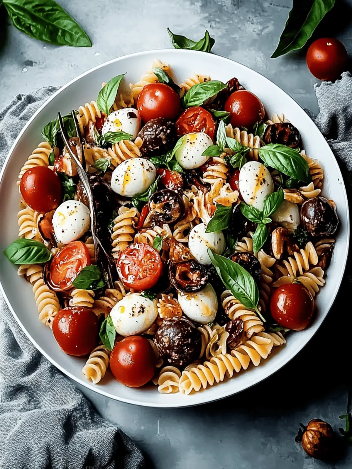 Halloween Caprese Pasta Salad