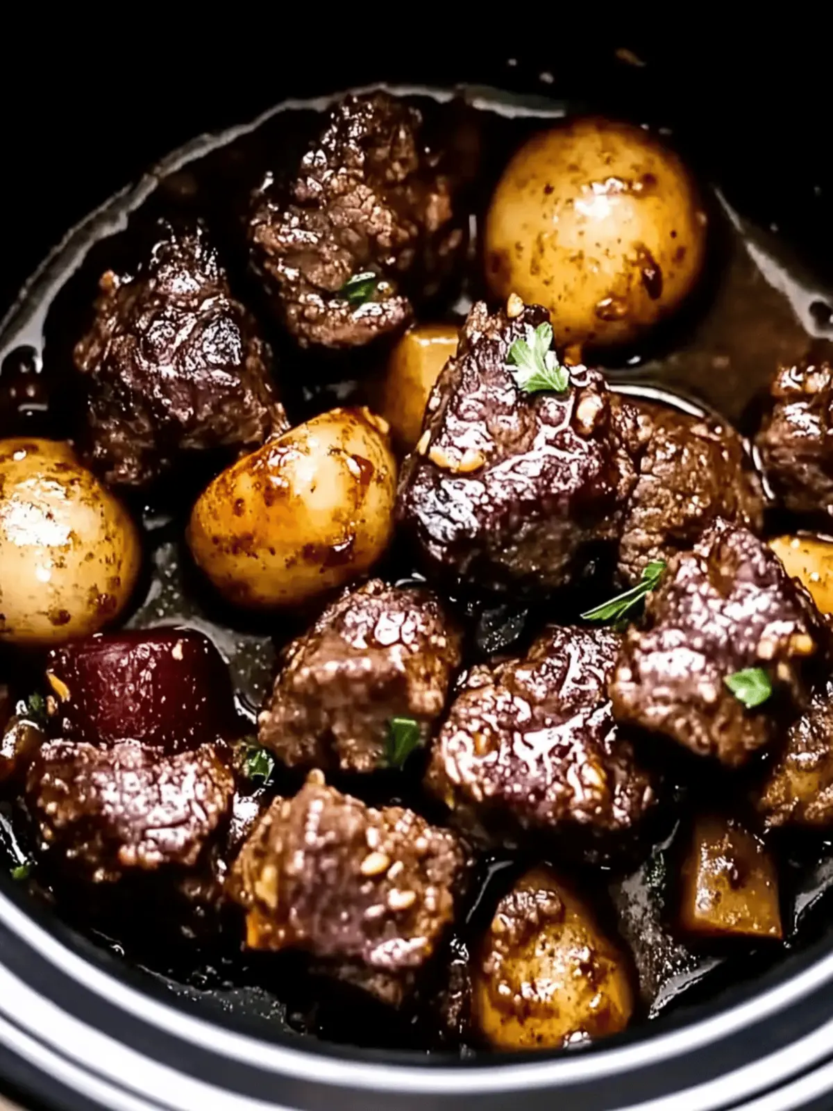 Crockpot Garlic Butter Beef Bites