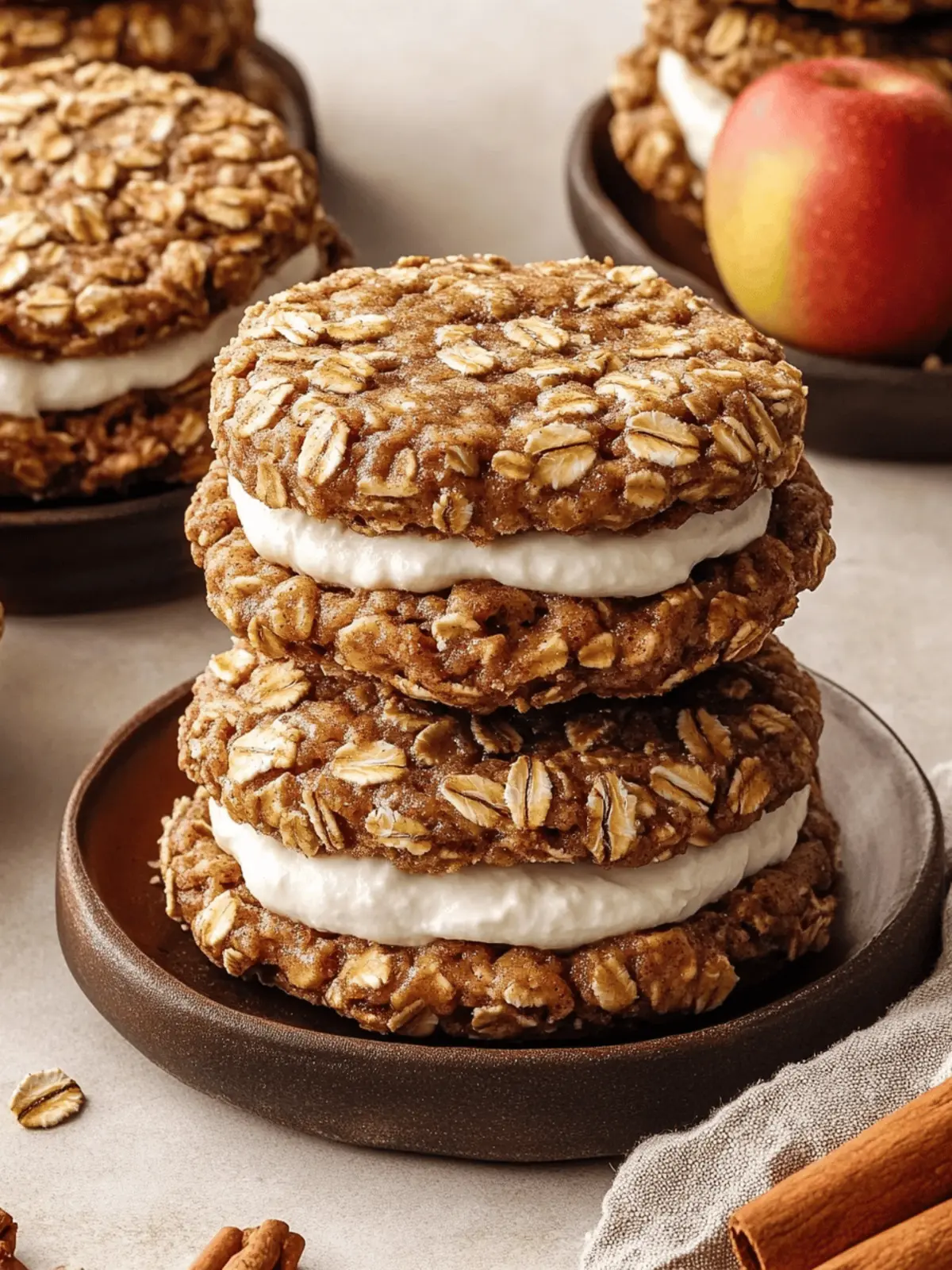 Cinnamon Apple Oatmeal Cream Pies