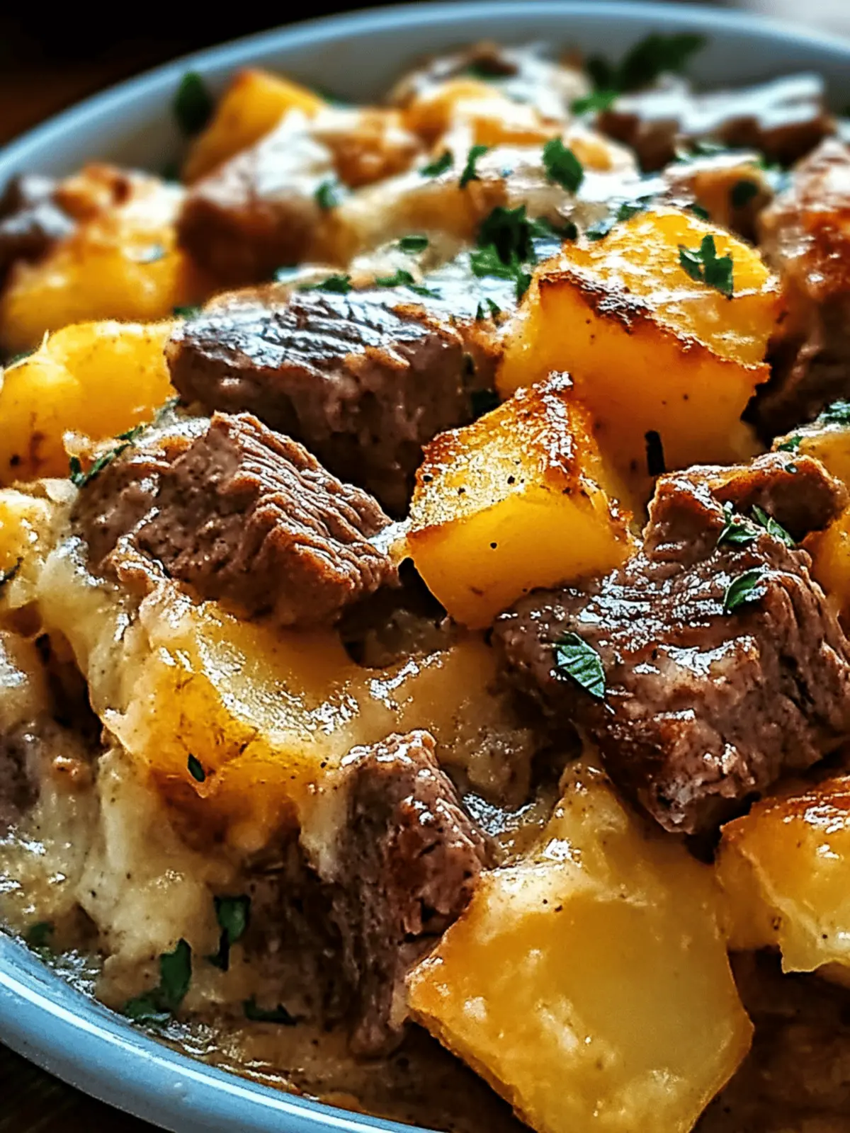 Loaded Steak and Potato Bake