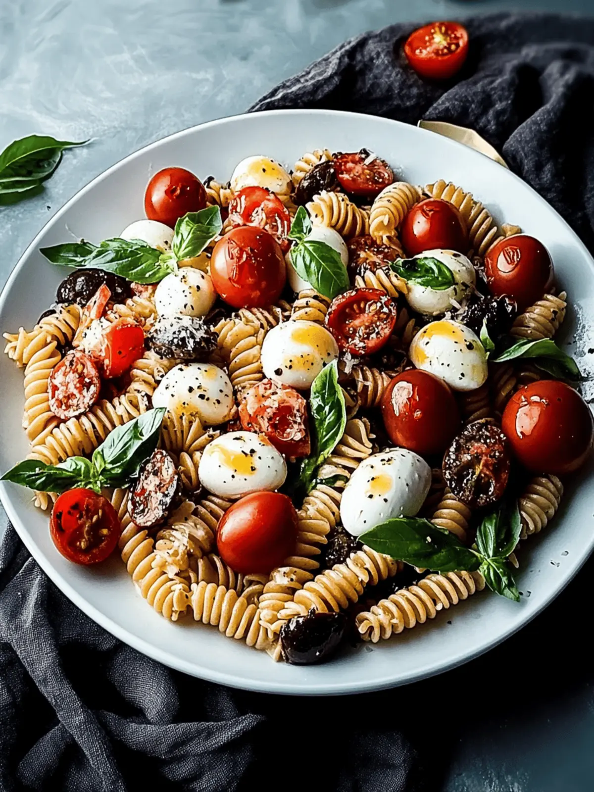 Halloween Caprese Pasta Salad