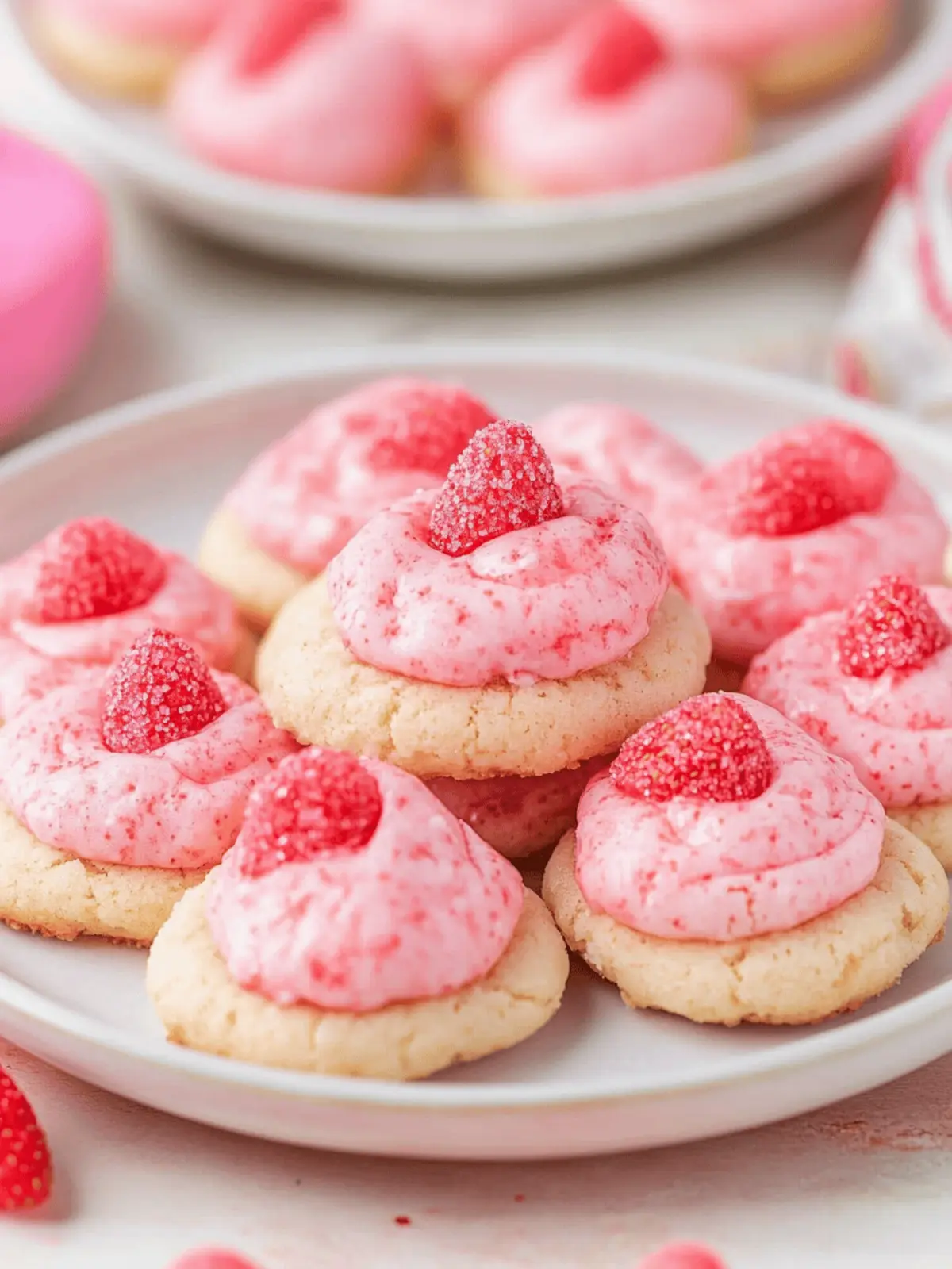Strawberry Kiss Cake Mix Cookies