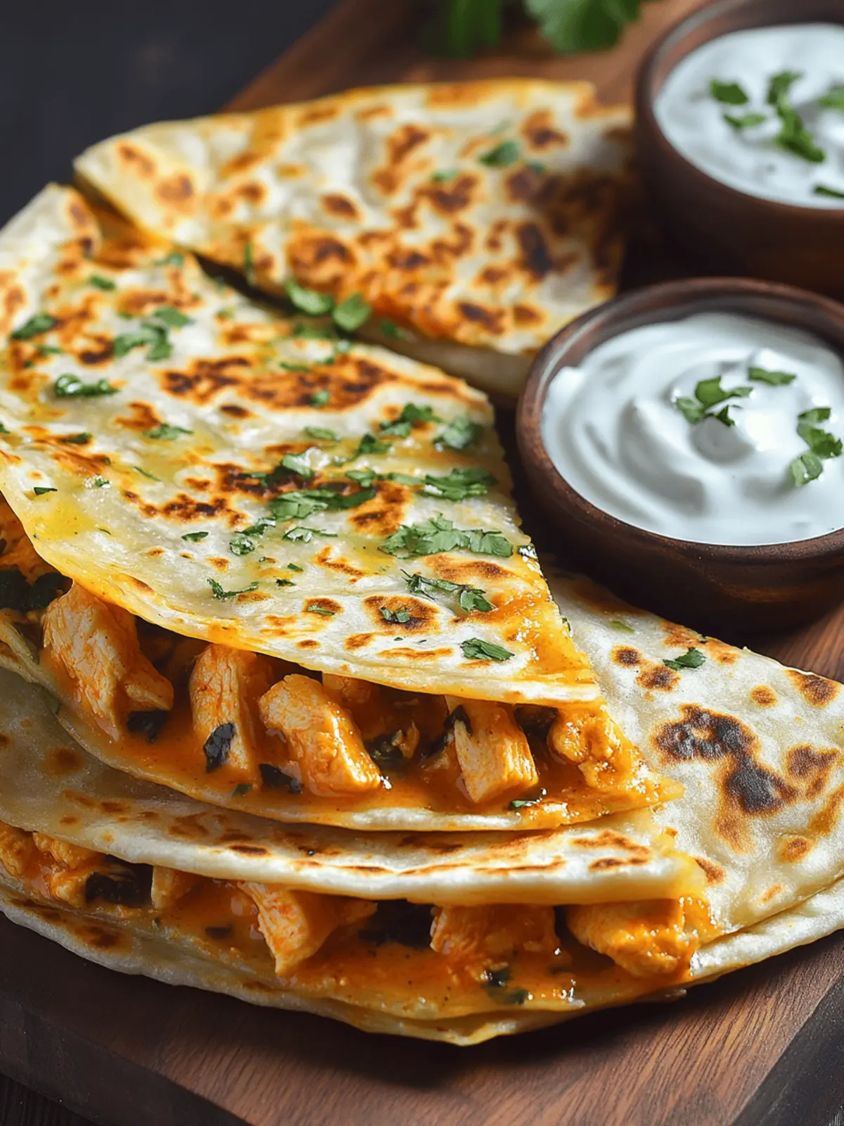 Buffalo Chicken and Cheese Paratha