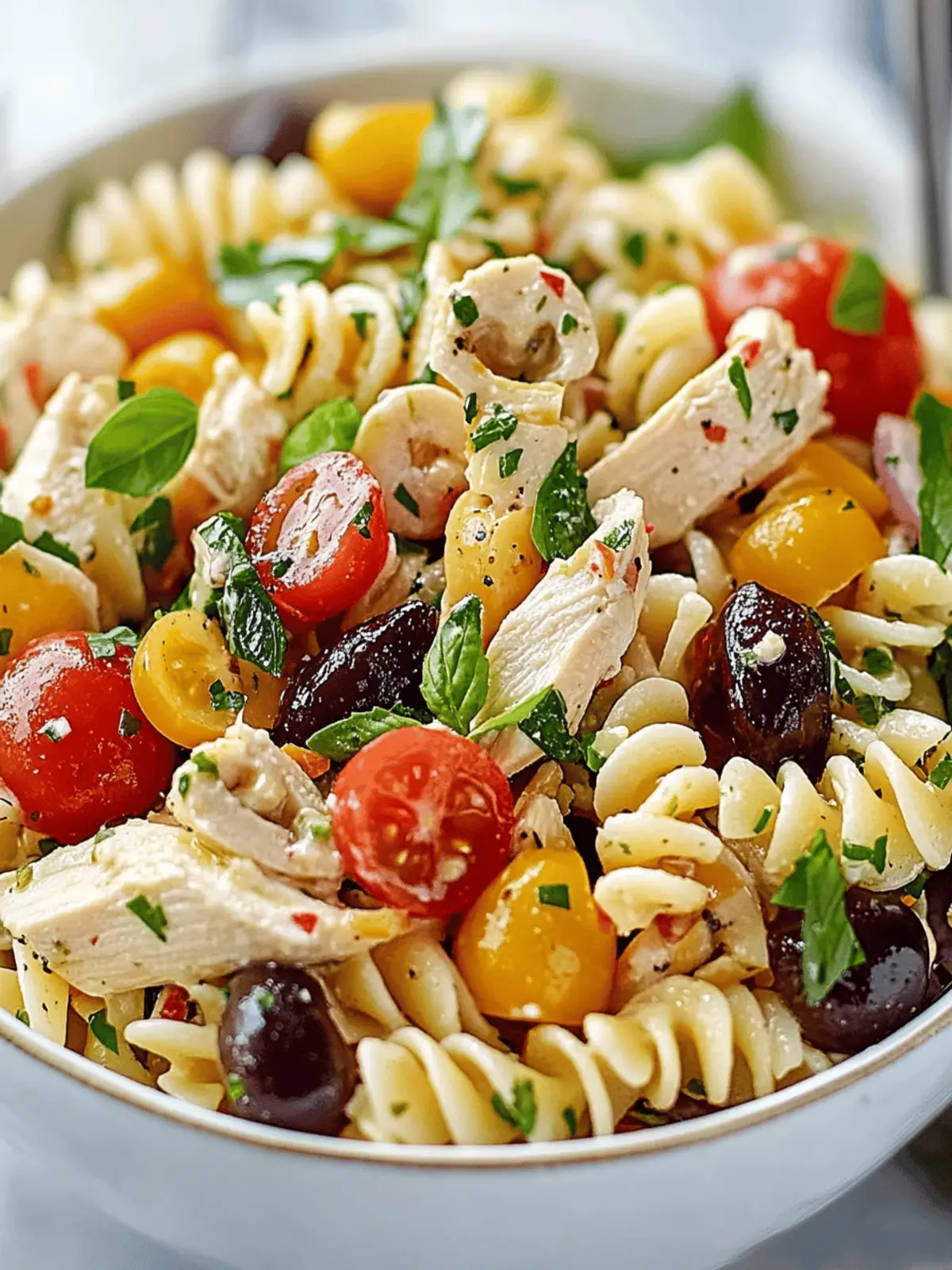 Mediterranean Chicken Pasta Salad