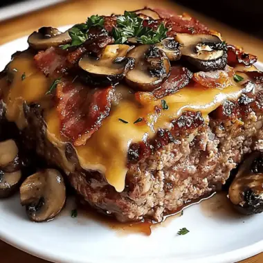 Swiss Bacon Mushroom Meatloaf