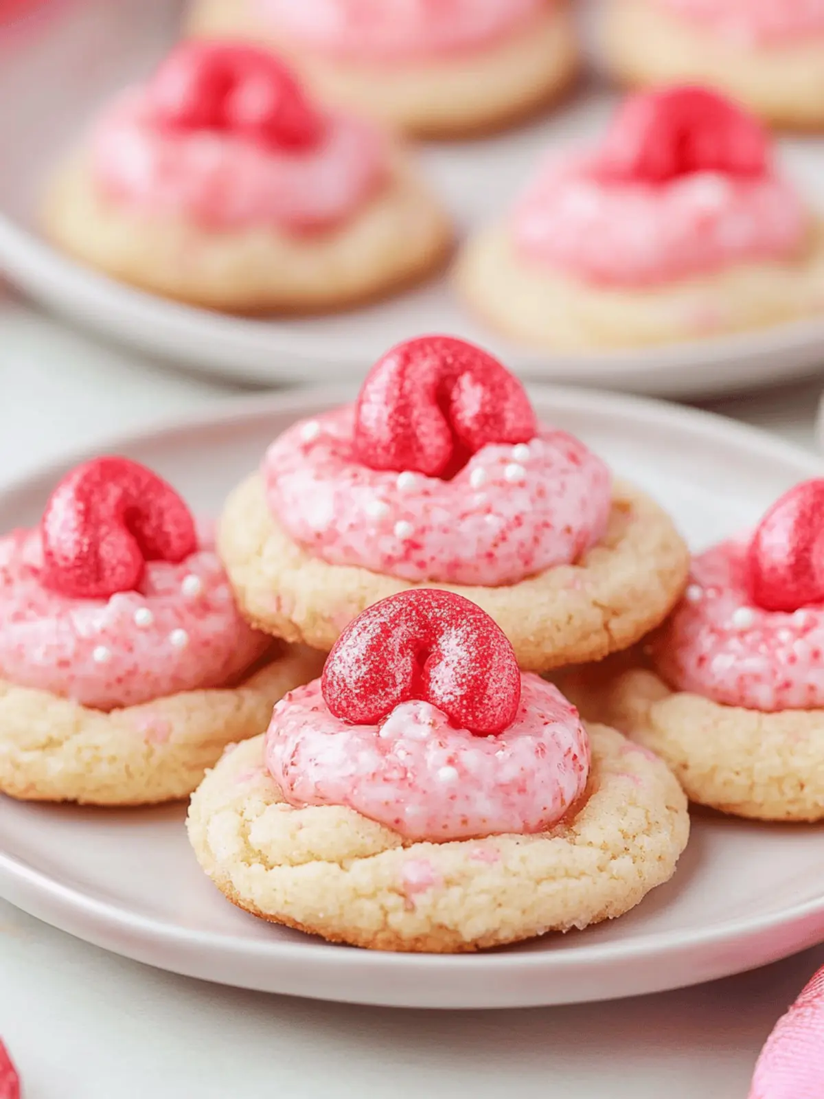 Strawberry Kiss Cake Mix Cookies