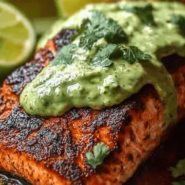 Cajun Salmon With Avocado Lime Sauce