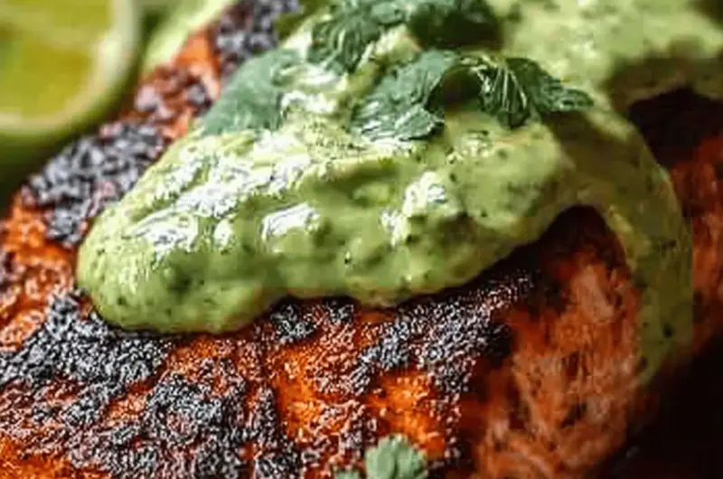 Cajun Salmon With Avocado Lime Sauce