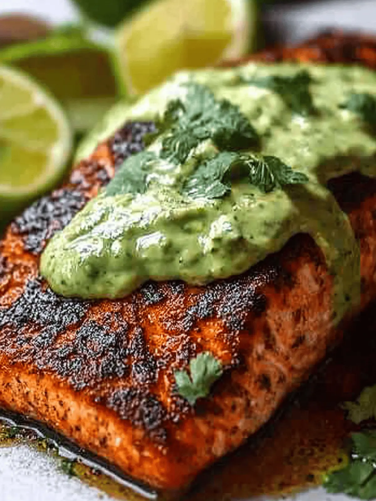 Cajun Salmon With Avocado Lime Sauce