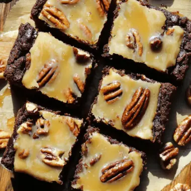 Fudgy Salted Caramel Pecan Brownies