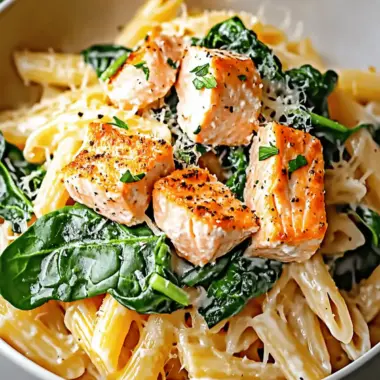 Salmon Spinach Pasta