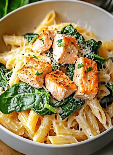 Salmon Spinach Pasta