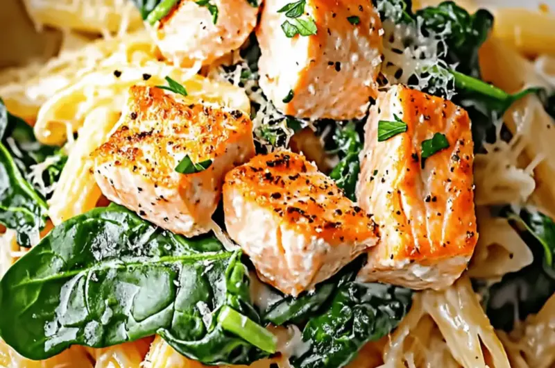 Salmon Spinach Pasta