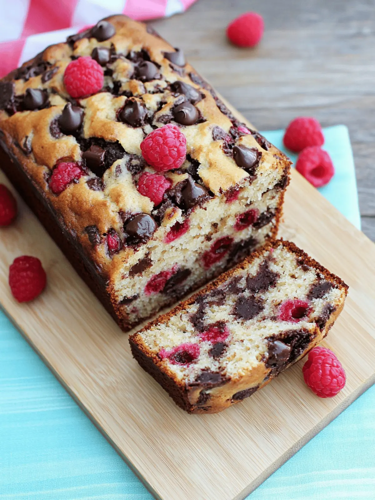 Raspberry Dark Chocolate Banana Bread