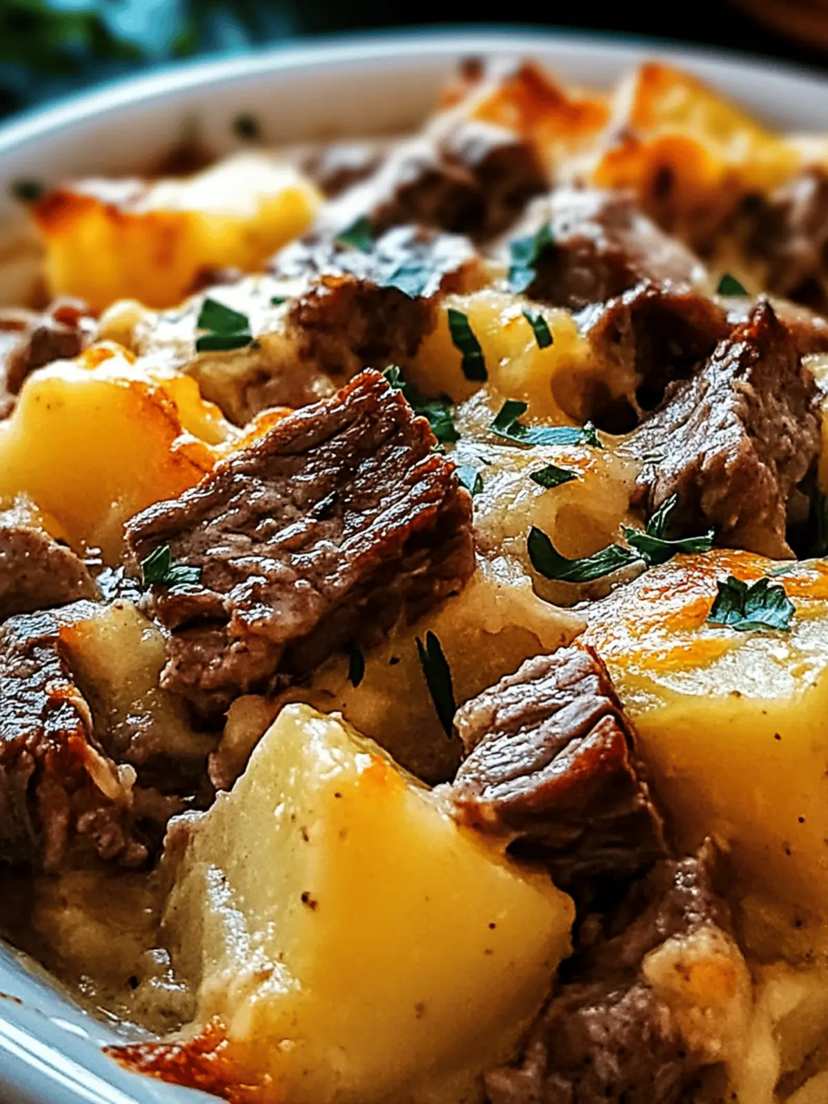Loaded Steak and Potato Bake