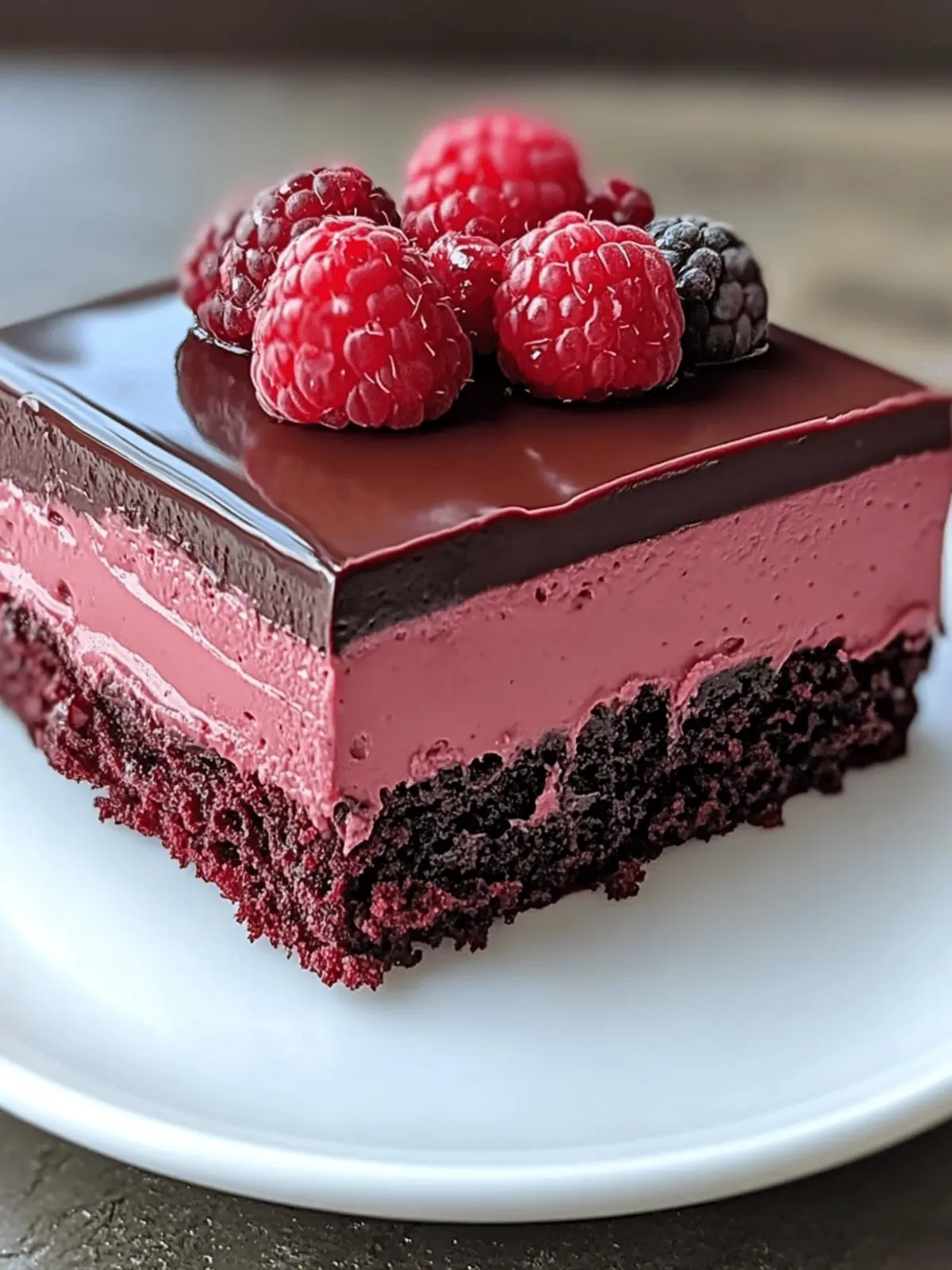 Dark Chocolate Raspberry Mousse Cake