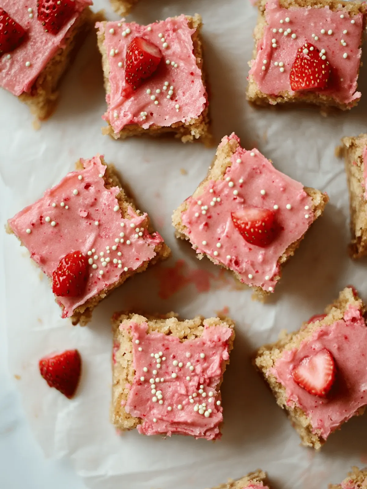 Strawberry White Chocolate Blondies