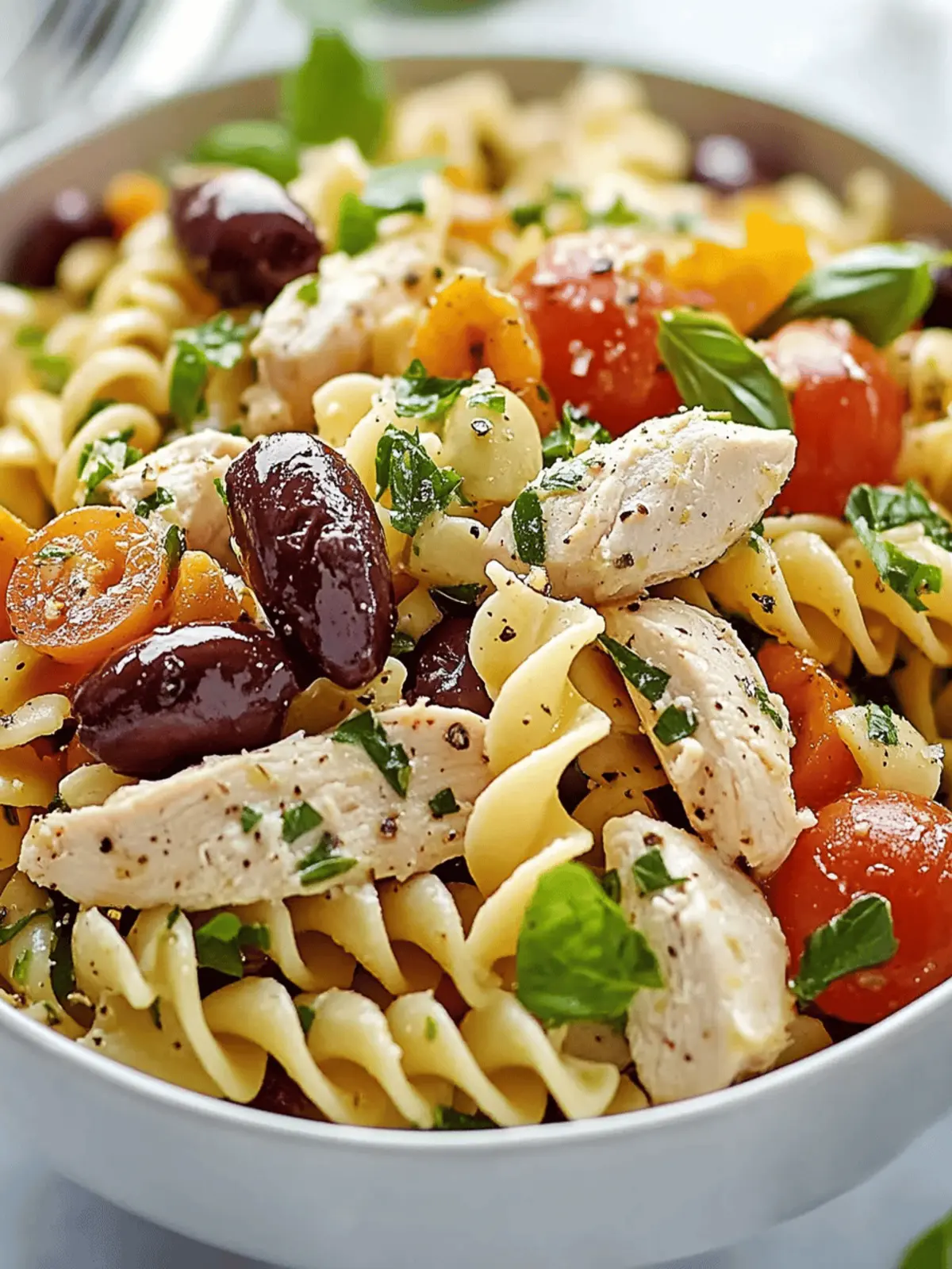 Mediterranean Chicken Pasta Salad