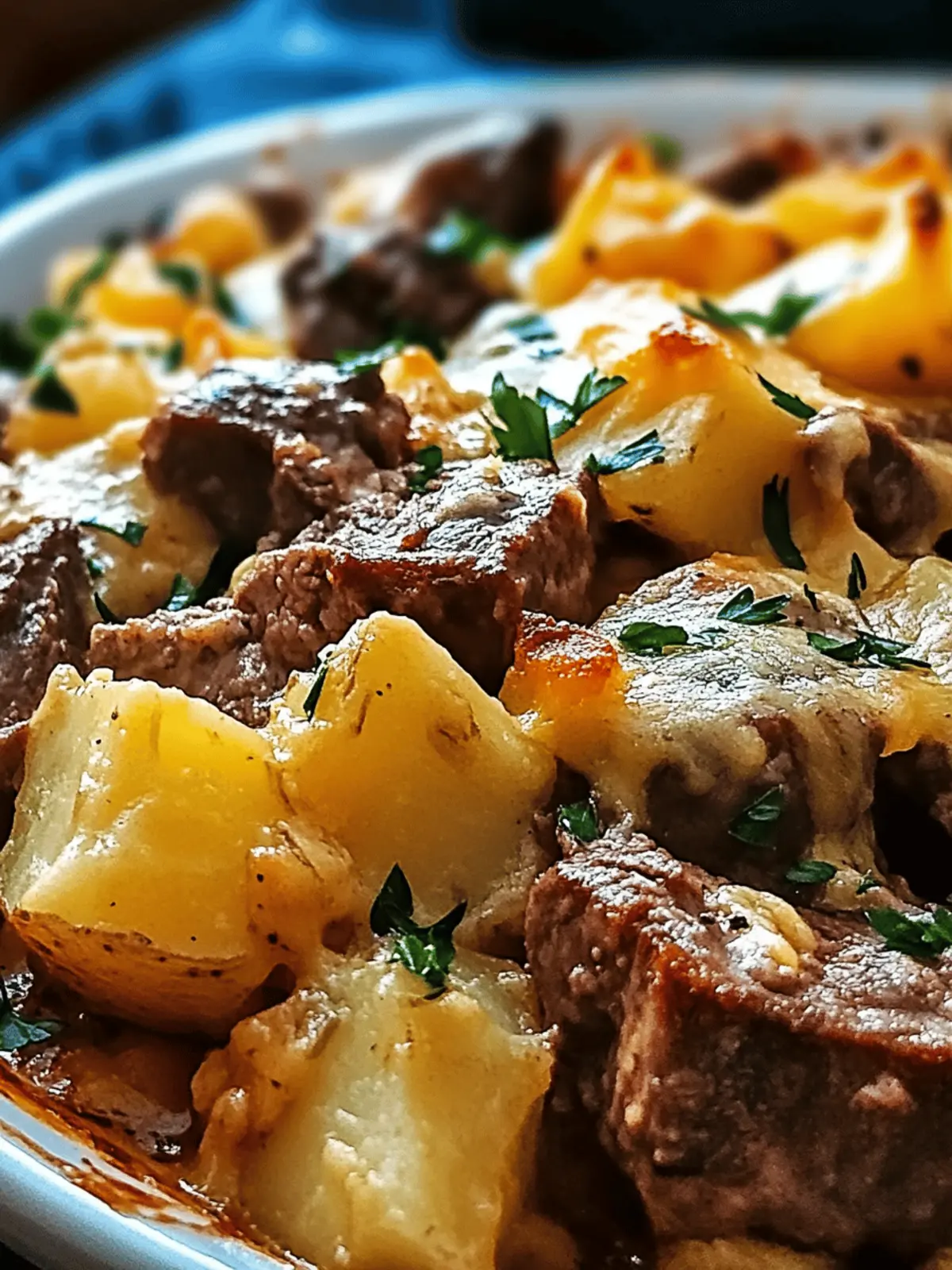 Loaded Steak and Potato Bake