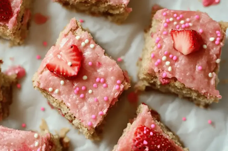 Strawberry White Chocolate Blondies