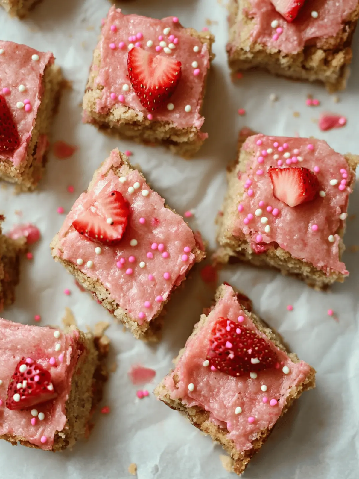 Strawberry White Chocolate Blondies