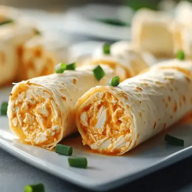 Buffalo Chicken Dip Roll-Ups