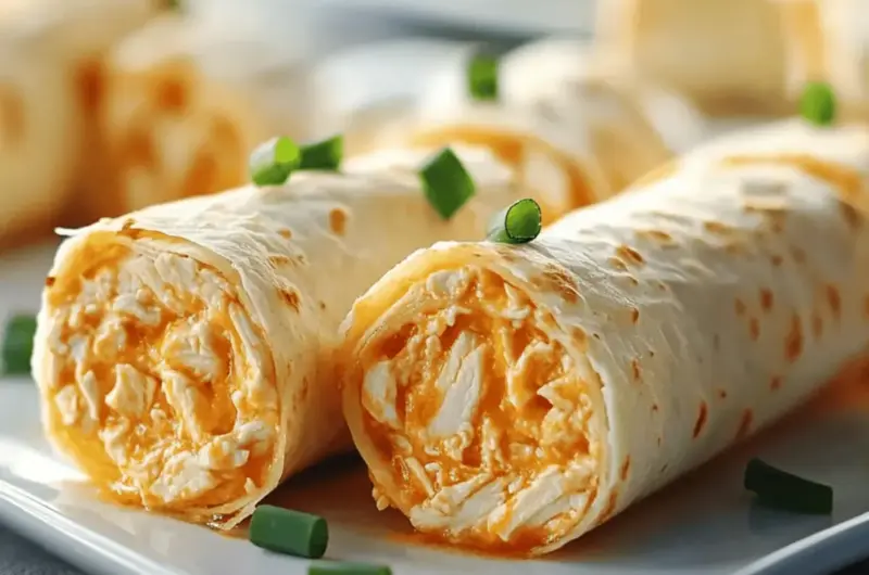 Buffalo Chicken Dip Roll-Ups
