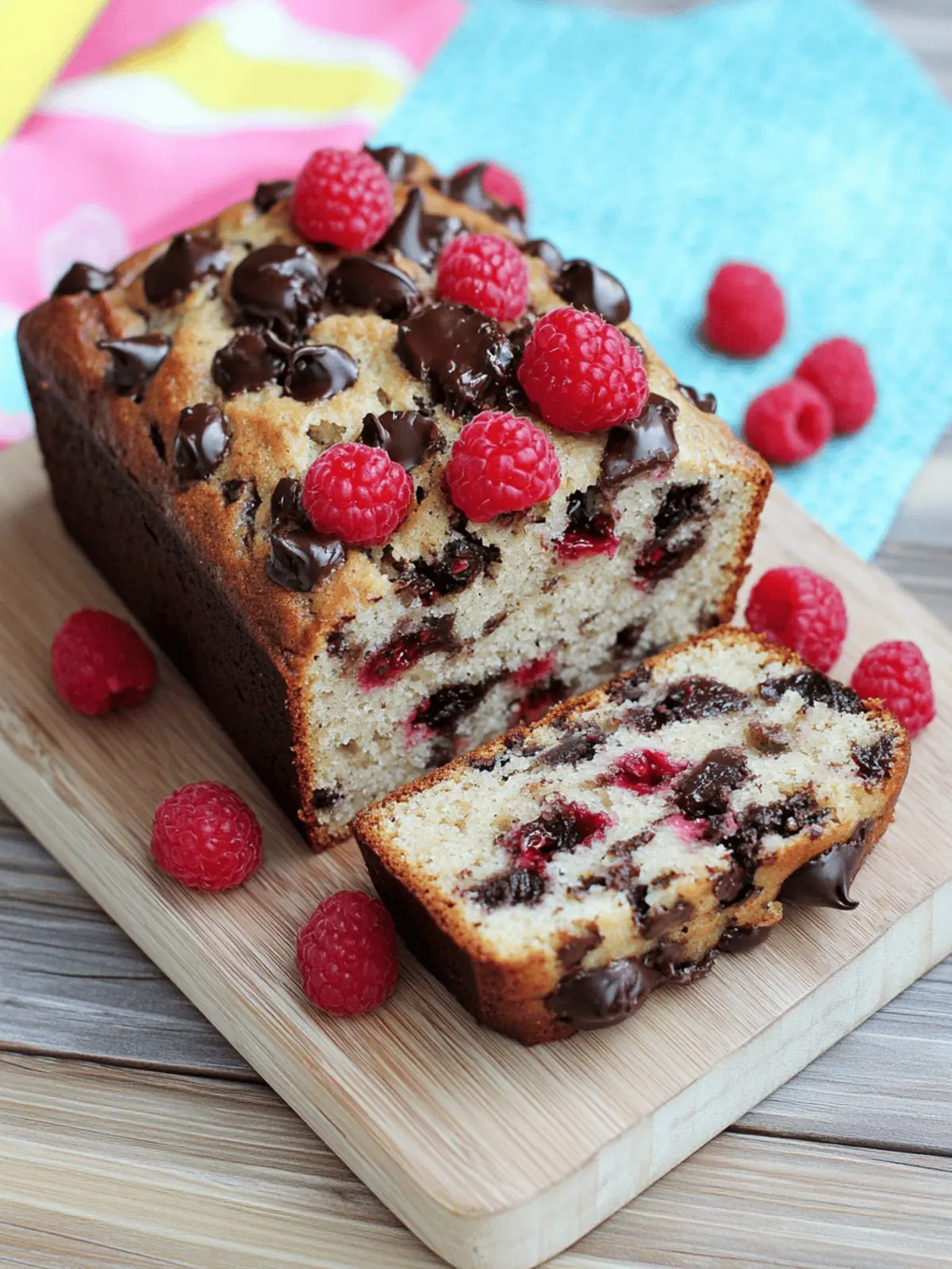 Raspberry Dark Chocolate Banana Bread