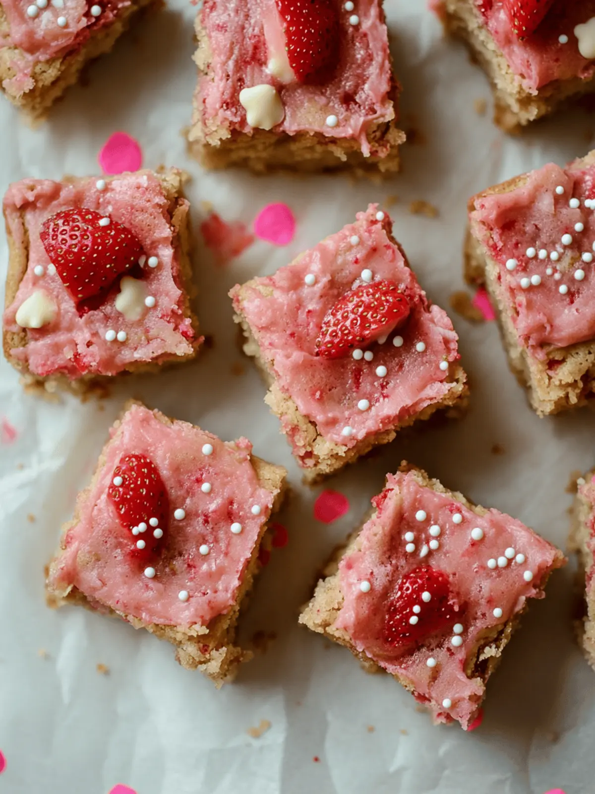Strawberry White Chocolate Blondies