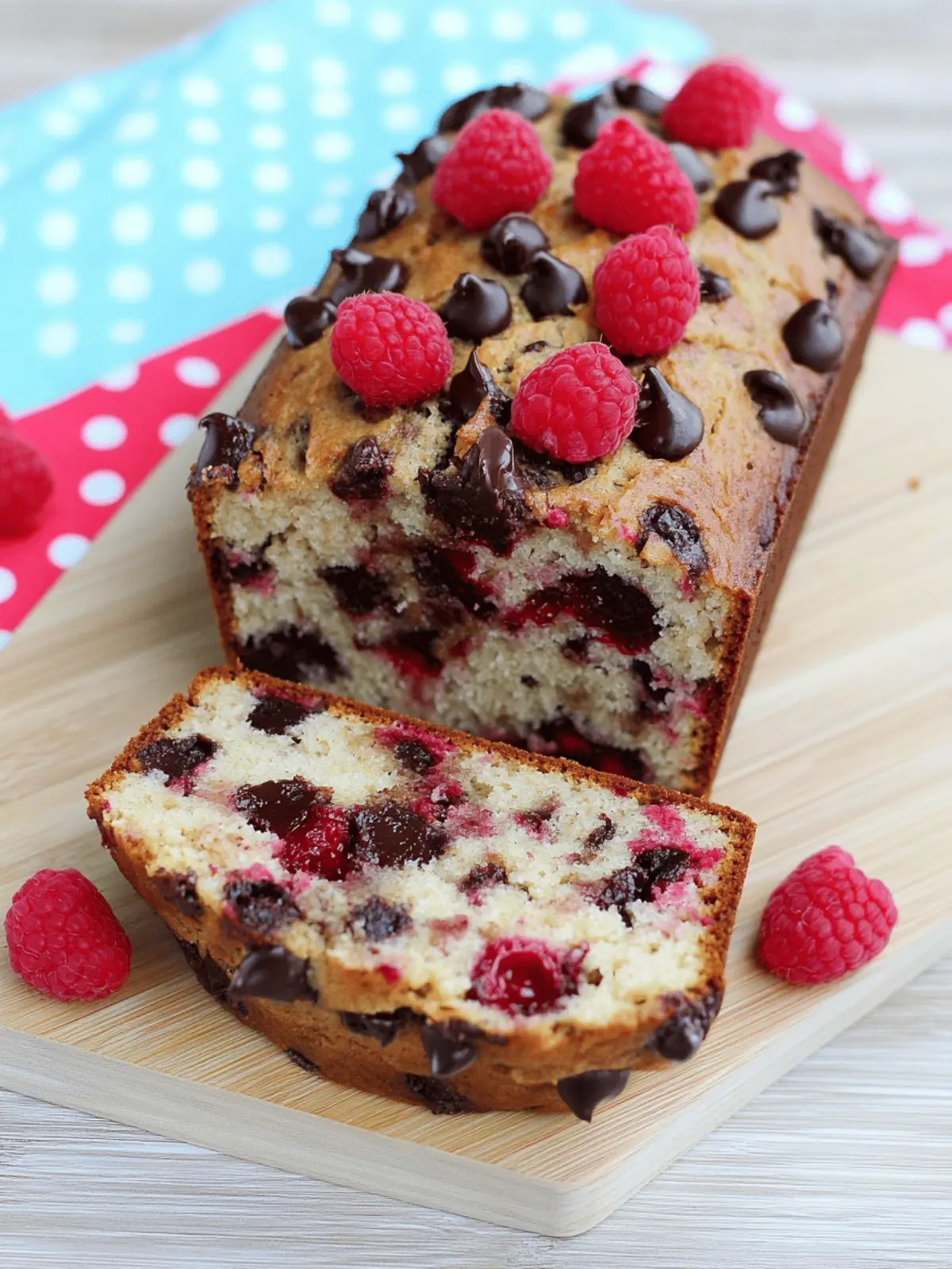 Raspberry Dark Chocolate Banana Bread