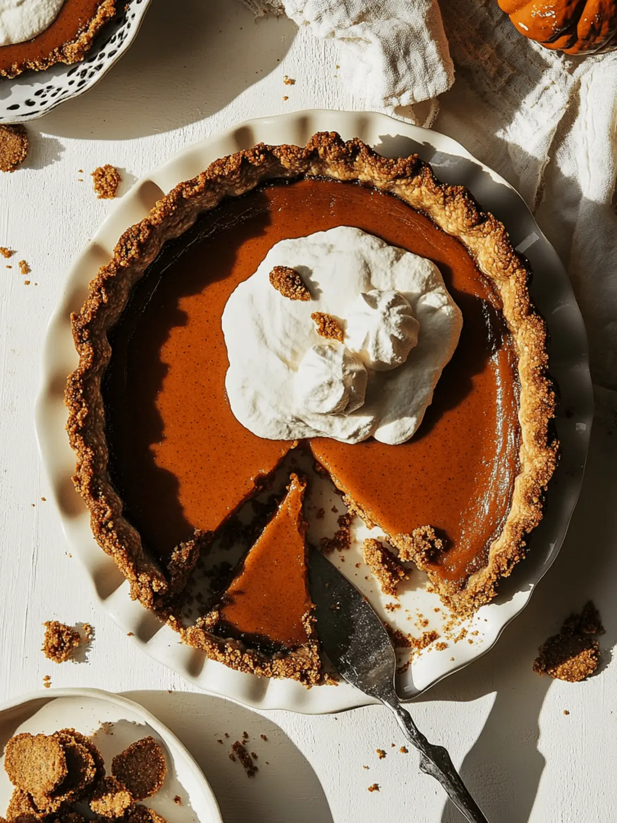 Pumpkin Pie with Gingersnap Crust