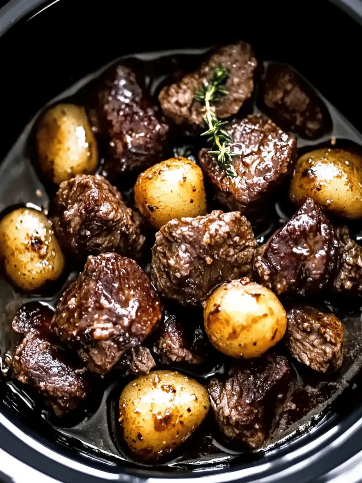 Crockpot Garlic Butter Beef Bites