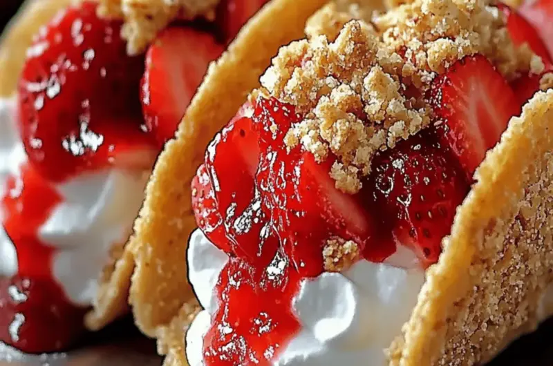 Strawberry Crunch Cheesecake Tacos