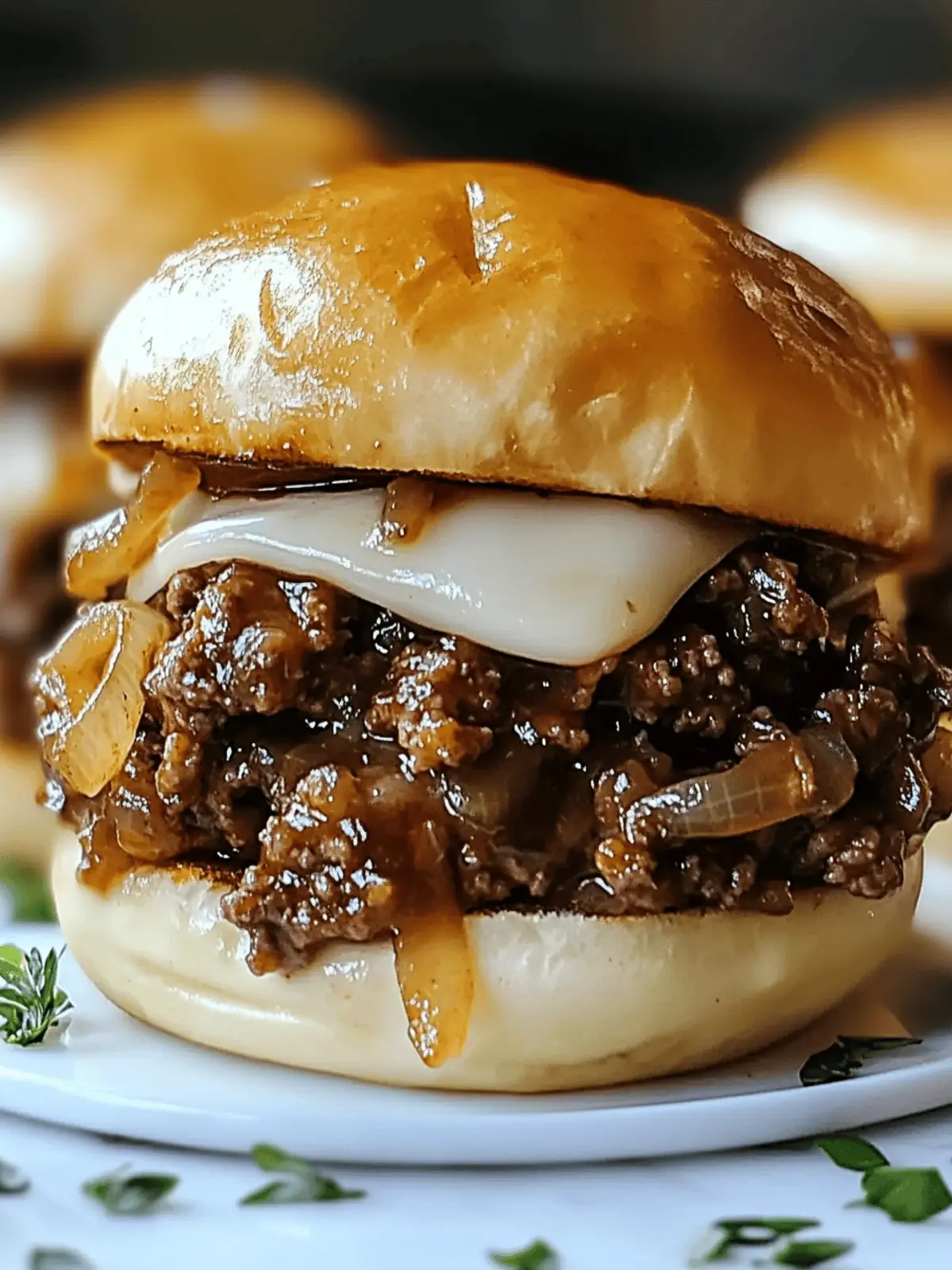 French Onion Beef Sloppy Joes