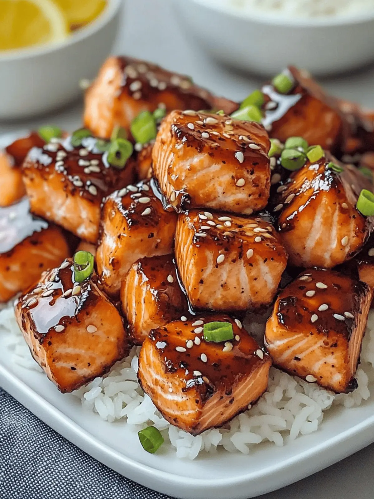 Honey Garlic Salmon Bites