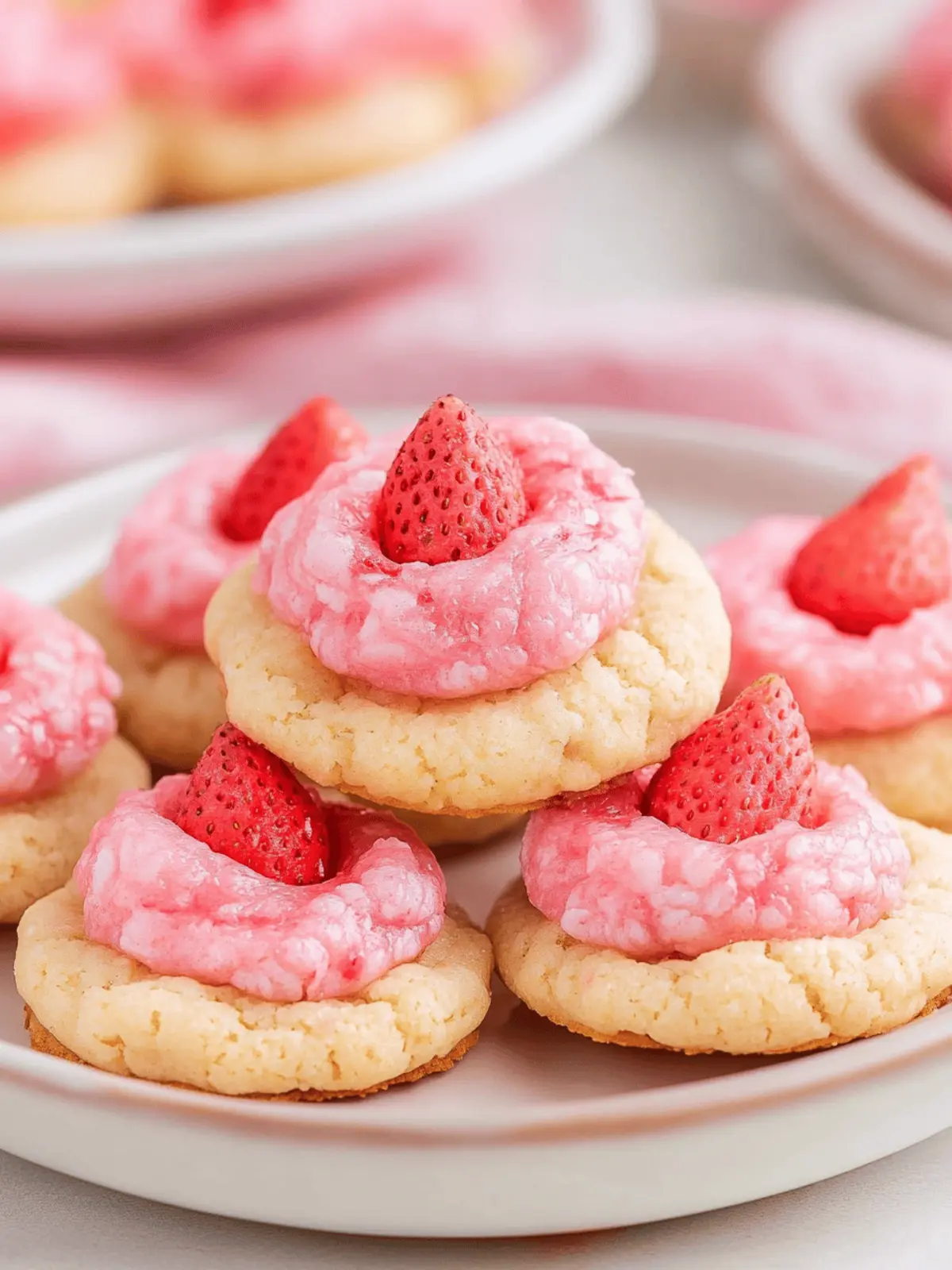 Strawberry Kiss Cake Mix Cookies
