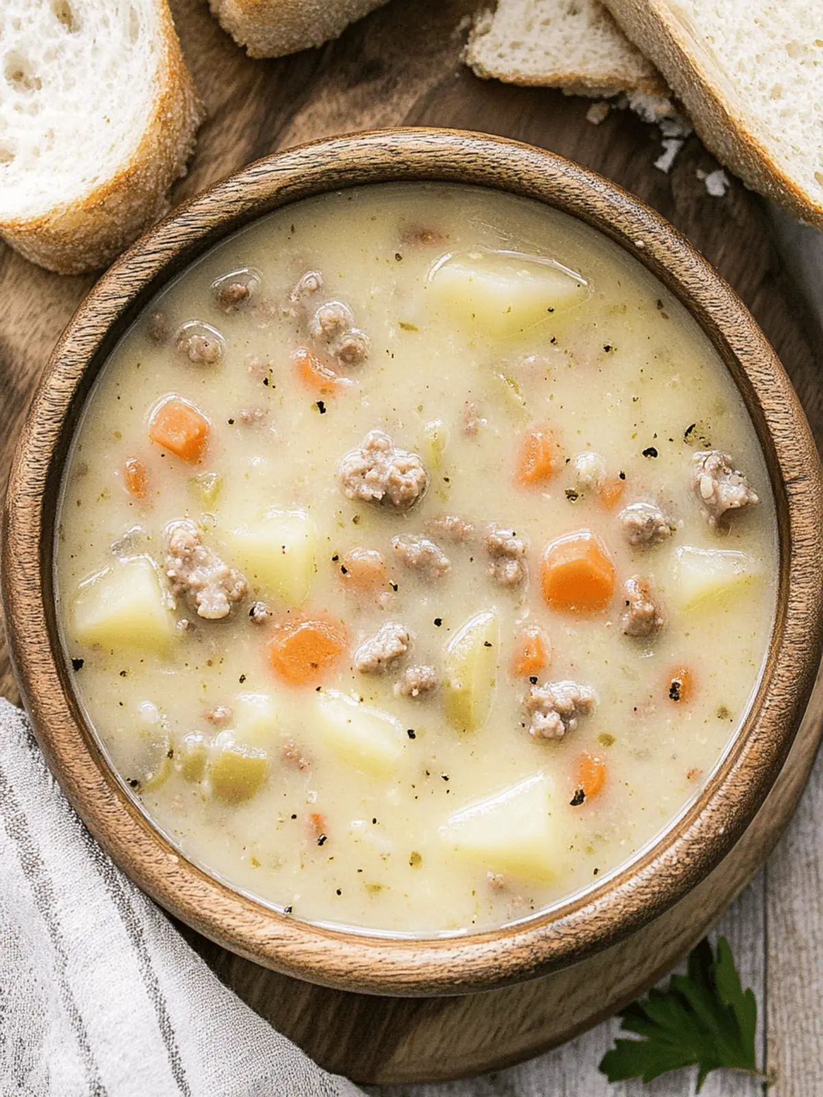 Creamy Potato Hamburger Soup
